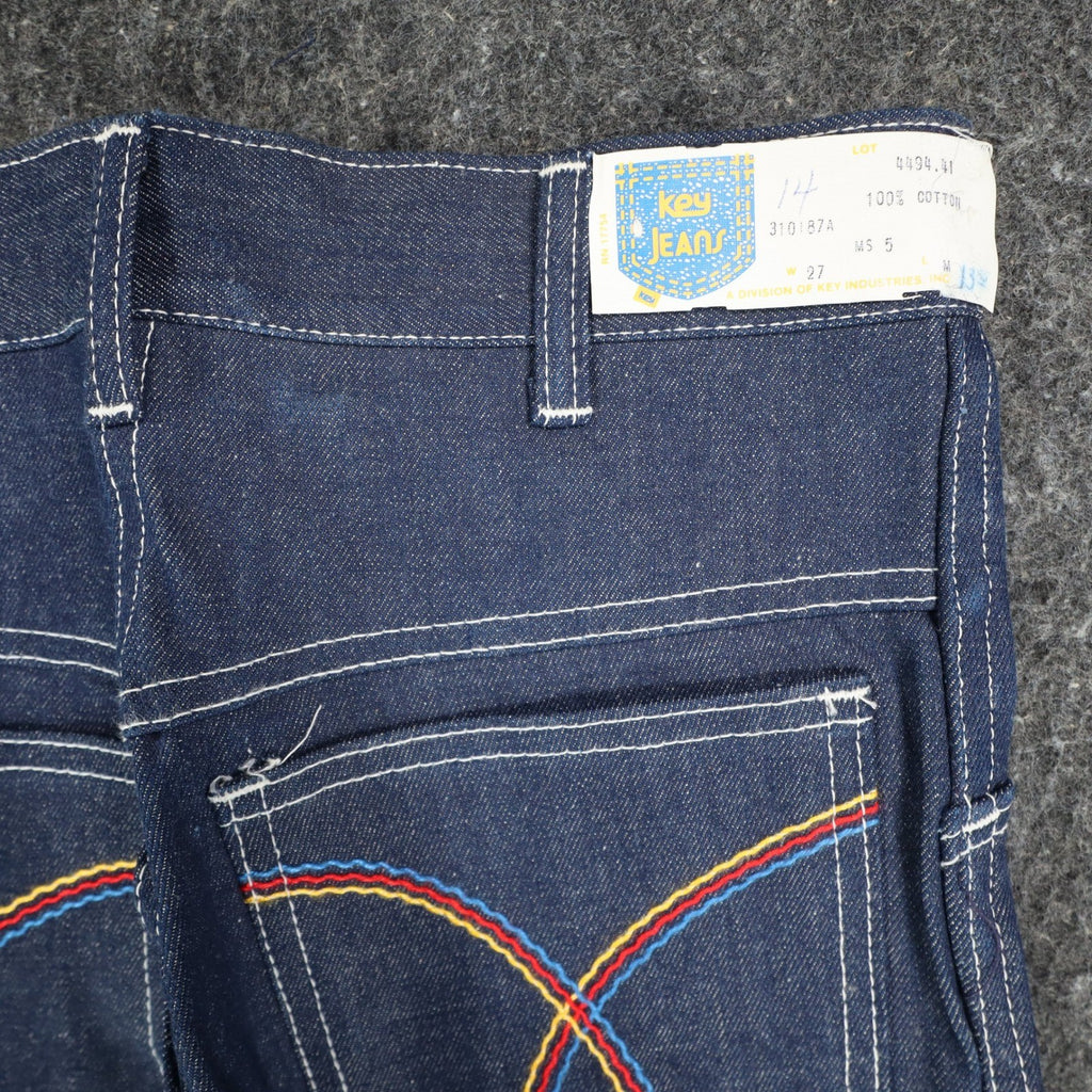 Key Jeans Vintage Womens 27 M Rainbow Pocket Flare Jeans NWT - take2supply