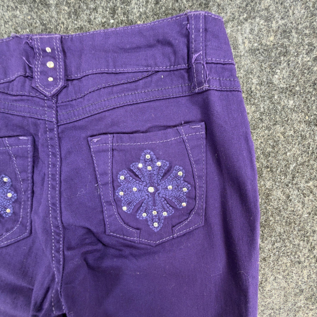 Jolt Y2K Skinny Jeans Girls Size 10 Purple Cotton Embellished NWT - take2supply