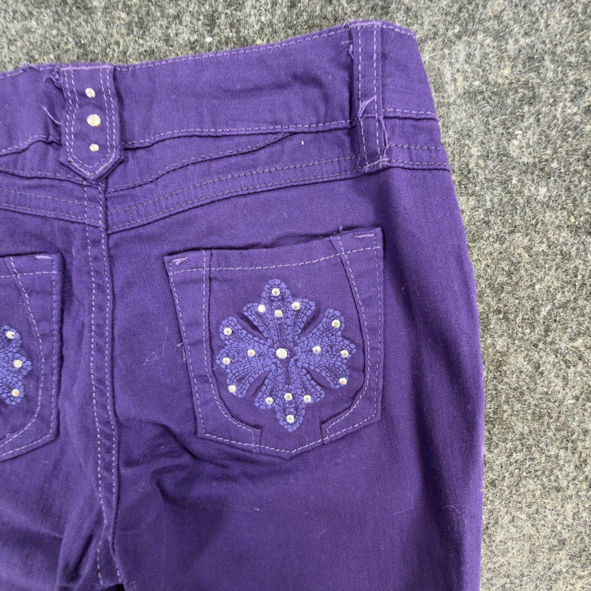 Jolt Y2K Skinny Jeans Girls Size 10 Purple Cotton Embellished NWT - take2supply