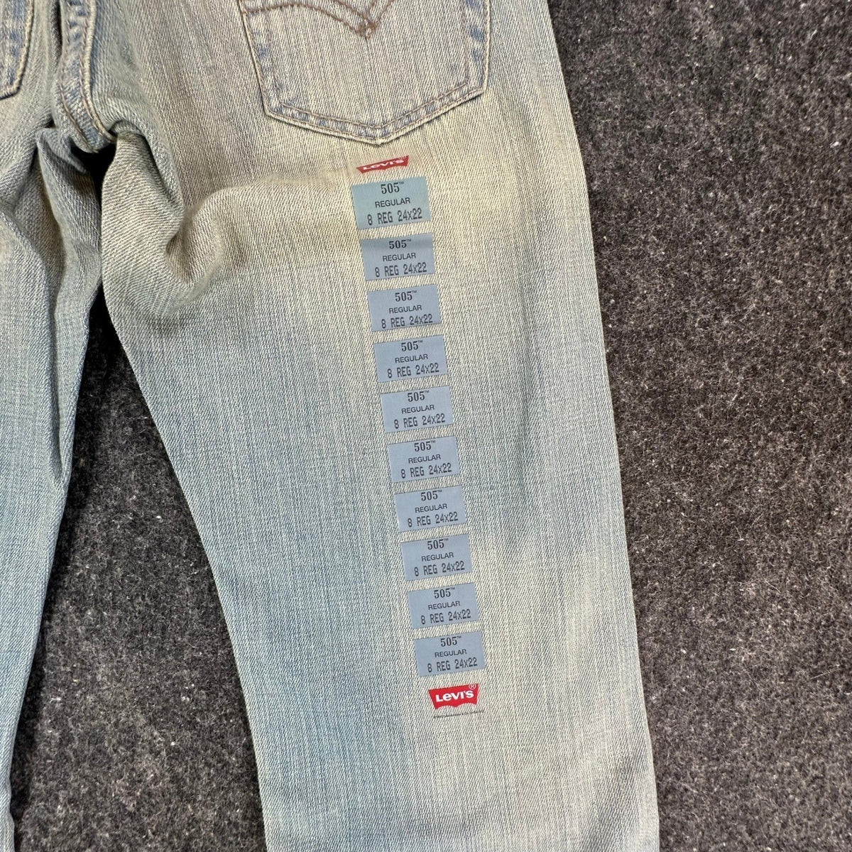 Levi's 505 Regular Fit Jeans Boys Size 8 Reg W24 L22 Light Wash Blue Denim NWT - take2supply