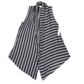 Erin London Open Front Vest Womens Large Black Grey Striped Draped Waterfall Hem - take2supply