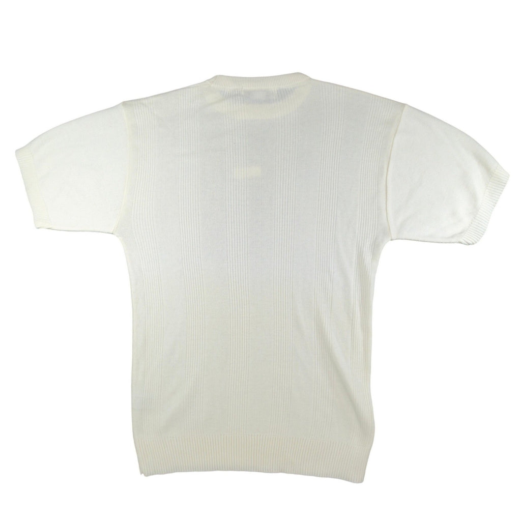 Marquis Vintage 90s Knit Top Mens Small Cream Cotton Acrylic NWT - take2supply