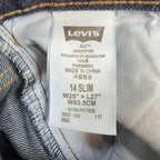 Levi's 505 Regular Straight Jeans Boys 14 Slim 25x27 Dark Wash Indigo Denim NWT - take2supply