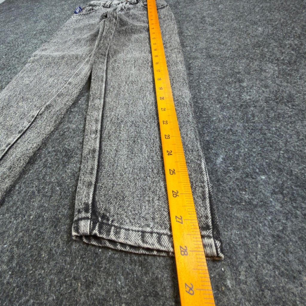 Lee Easy Riders Jeans Boys 6 Slim Black Acid Wash Baggy Tapered VTG 80s USA - take2supply