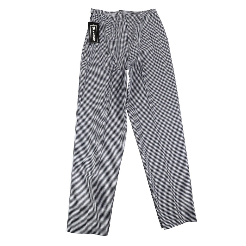 Southern Lady Gingham Pants Womens 8 Navy Blue White Check Stretch High Rise NEW - take2supply