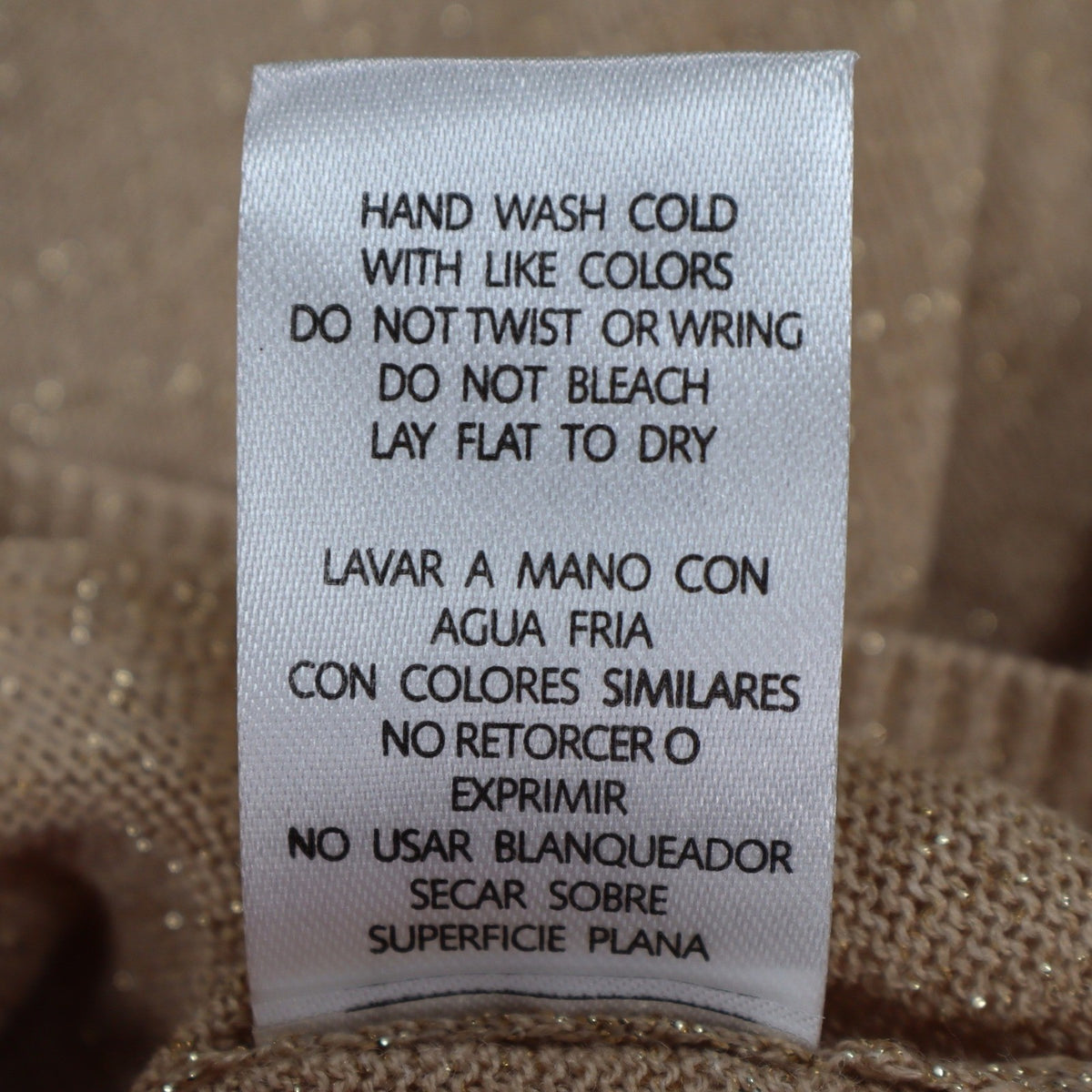 Dunner & Co Sweater Womens S Green Tan Metallic Lurex Colorblock Back Tie Top - take2supply
