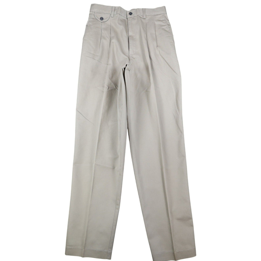 Lee Casuals Pleated Chino Pants Womens 12 M Khaki Cotton Wrinkle Free NWT - take2supply