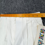 ON THE VERGE Vintage 90s Pleated Shorts Women 10 White Cotton Blend NWT USA - take2supply