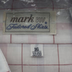 Mark VII Dress Shirt Mens 16 32/33 Vintage Deadstock White Red Blue Plaid Grid - take2supply