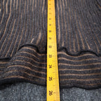 Chic Knits Lanalee Cardigan Large Y2K Taupe Striped Buckle Lettuce Edge NEW - take2supply