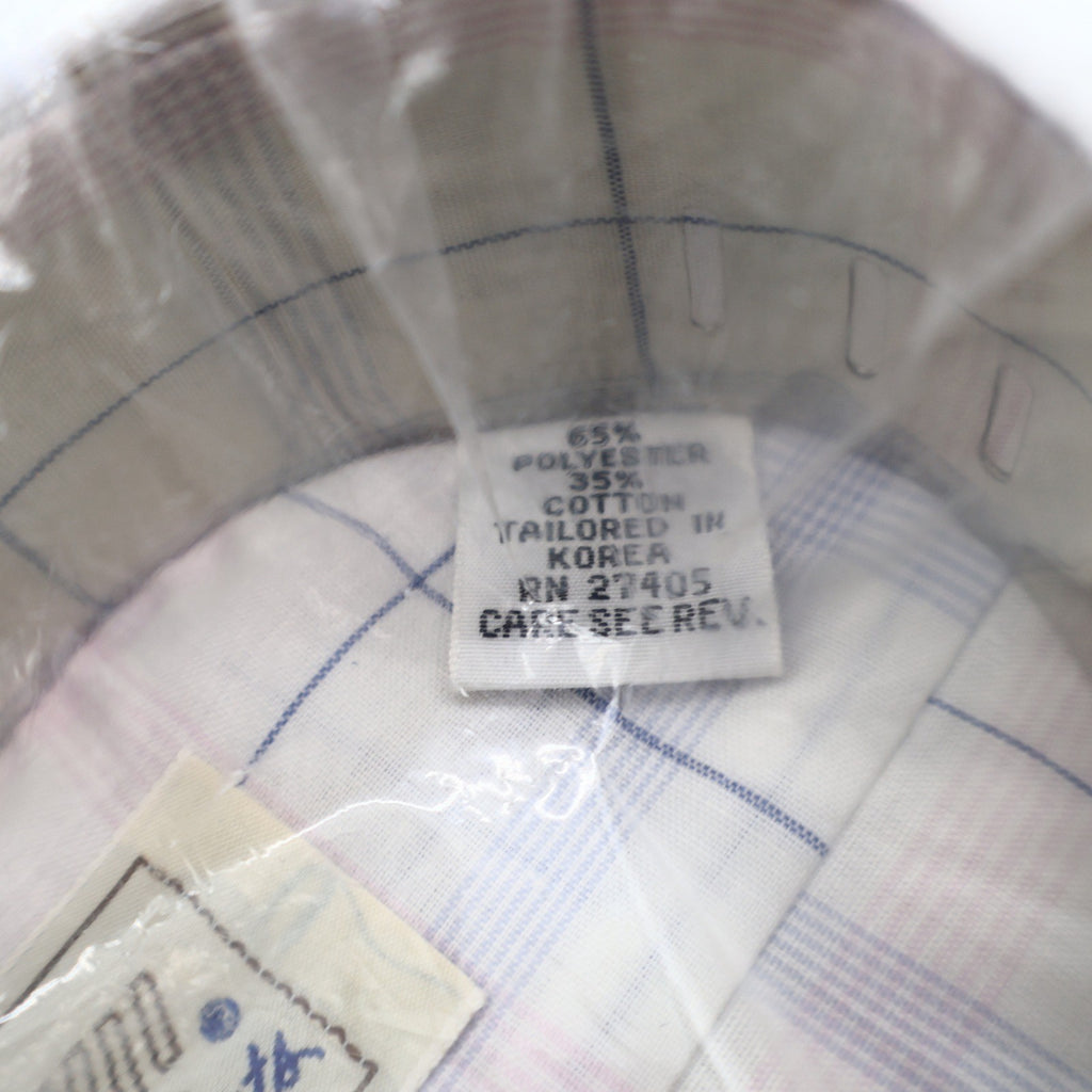 Mark VII Dress Shirt Mens 16 32/33 White Blue Pink Windowpane Plaid New Packaged - take2supply