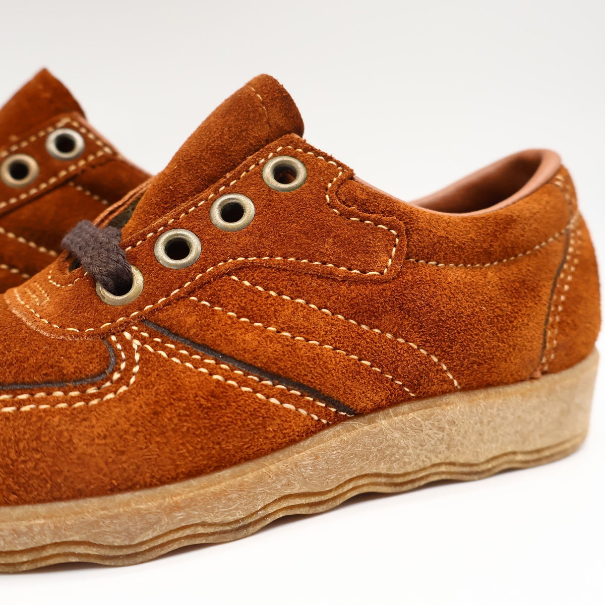 Walker Shoes Oxford Kids 11.5D Vintage Brown Suede Crepe Sole Deadstock 2646 - take2supply