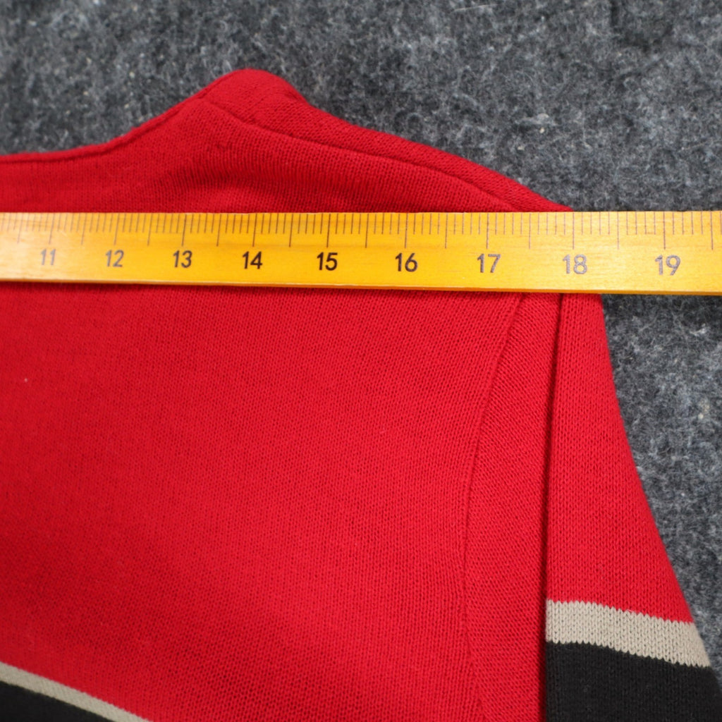 Company Collection Sweater Set Womens M Red Black Striped Cardigan Top USA NWT - take2supply
