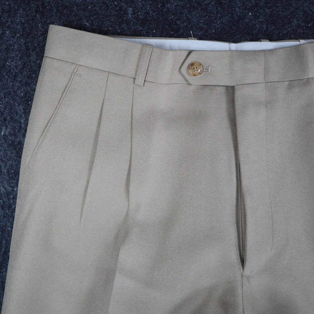 Gino Cappeli Dress Pants Mens 33 Vintage 90s Tan Polyester Pleated Trousers NEW - take2supply