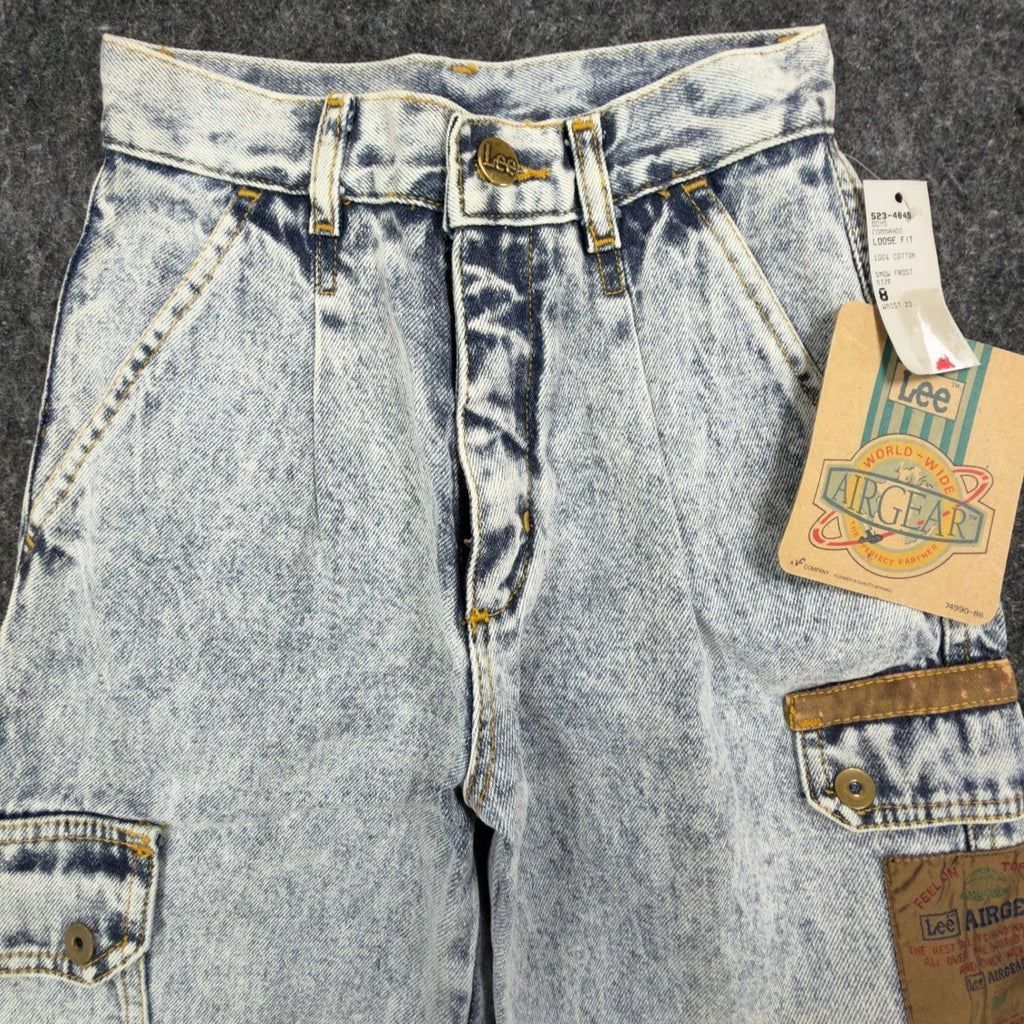 Lee Vintage 90s Airgear Commando Loose Fit Jeans Boys 8 Snow Frost NWT C487 - take2supply