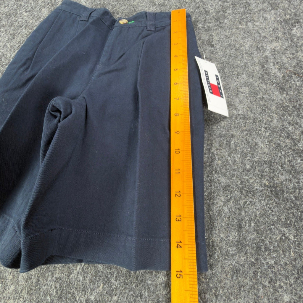 Tommy Hilfiger Y2K Pleated Chino Shorts Boys 5 Navy Blue Cotton NWT Deadstock - take2supply