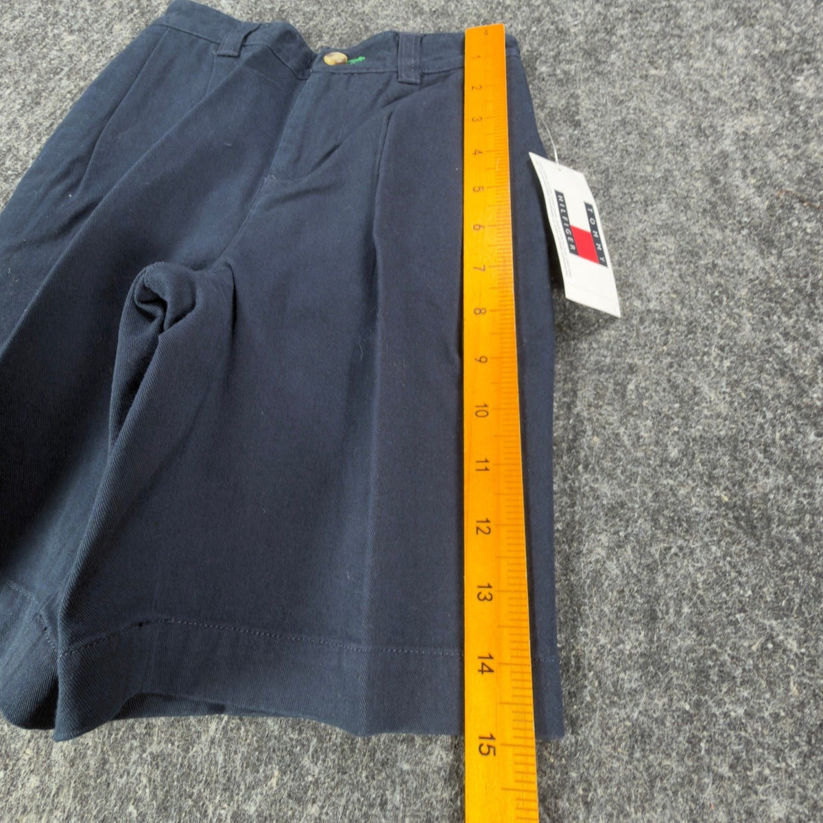Tommy Hilfiger Y2K Pleated Chino Shorts Boys 5 Navy Blue Cotton NWT Deadstock - take2supply
