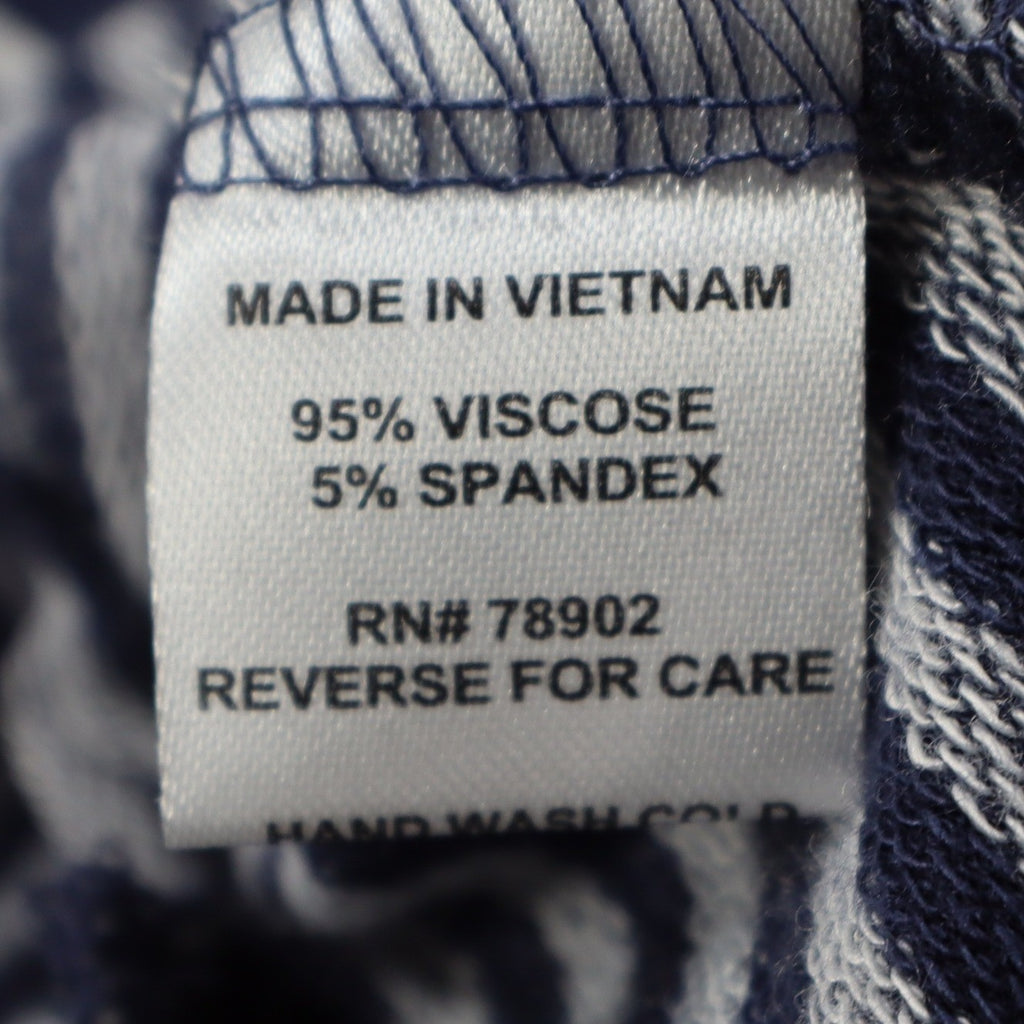 Erin London Womens L Navy White Striped Zip Hoodie Bell Sleeve Pockets NWT - take2supply