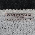 Carolyn Taylor Essentials Women Large White V-Neck Scallop Trim Knit Sweater NWT - take2supply