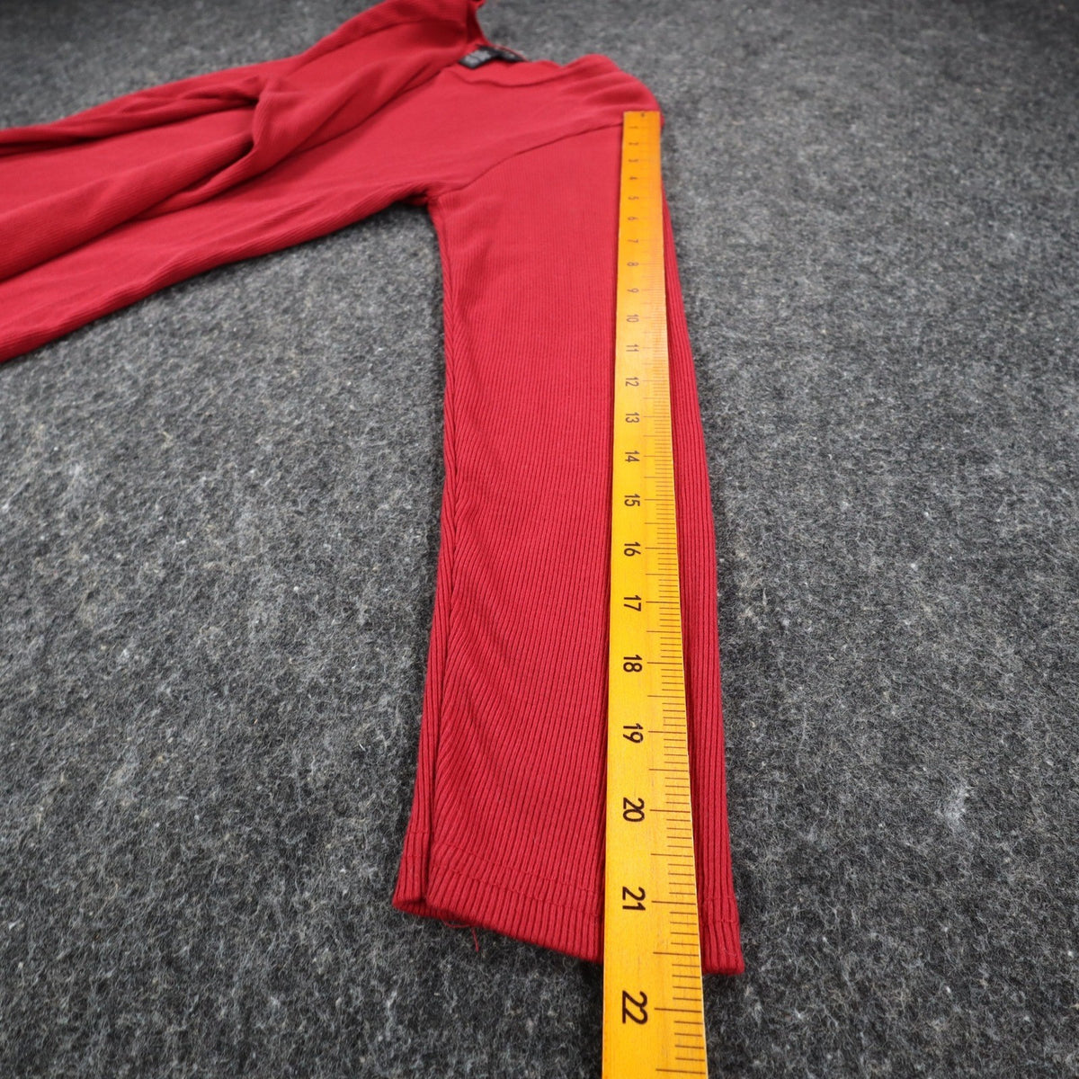 Limited Top Womens Small Vintage 90s Red Ribbed Long Sleeve Crew Neck Shirt - take2supply