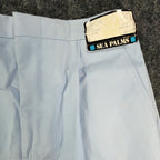 Sea Palms Shorts Womens 9/10 Blue Cotton Blend Pleated High Waist Vintage 80s - take2supply