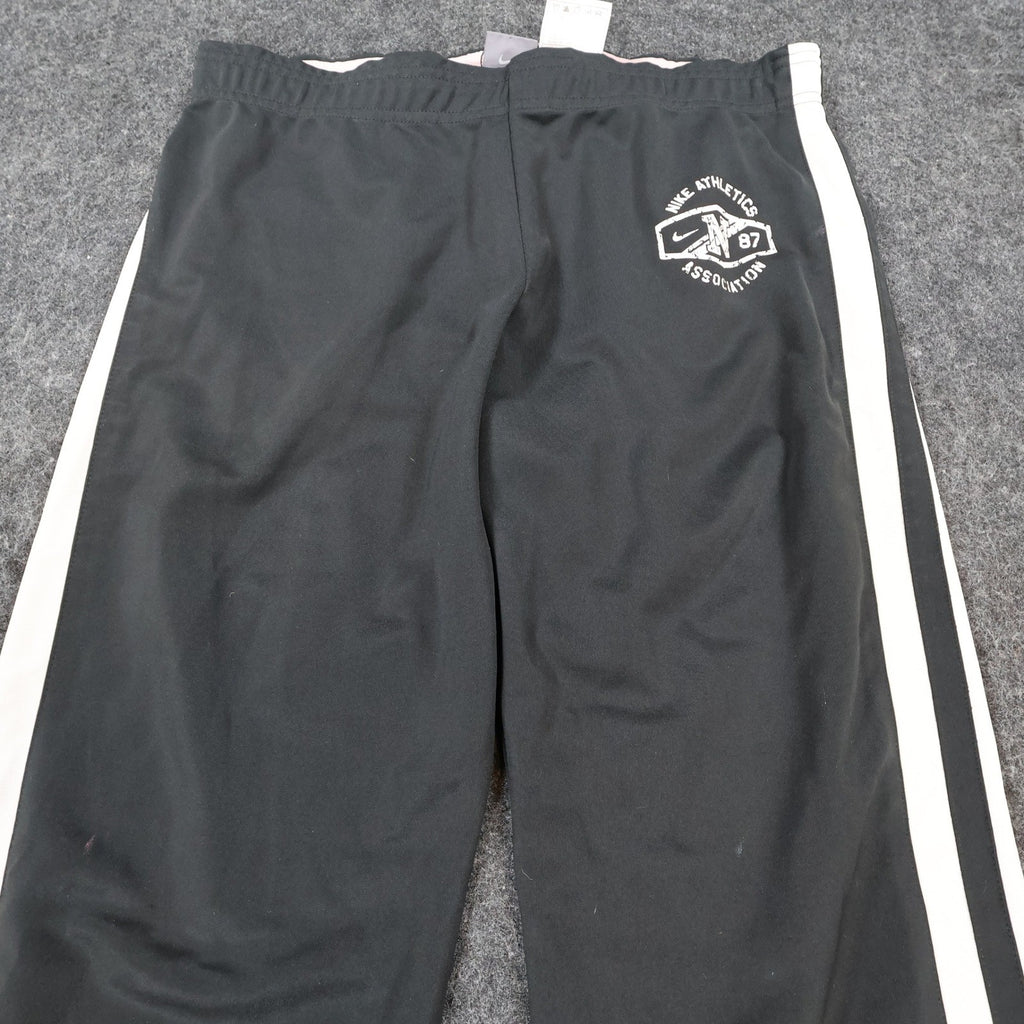 Nike Track Pants Girls M Black Excellent Side Stripe Athletics Logo - take2supply