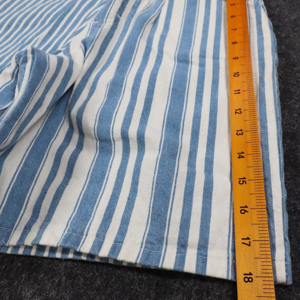 Lee Striped Shorts Girls 14 Slim Vintage 90s Blue White Cotton Loose Fit NWT - take2supply