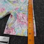 Donnkenny Blouse Womens 12 Vintage 90s Pastel Floral Sheer Stripe Button Up USA - take2supply