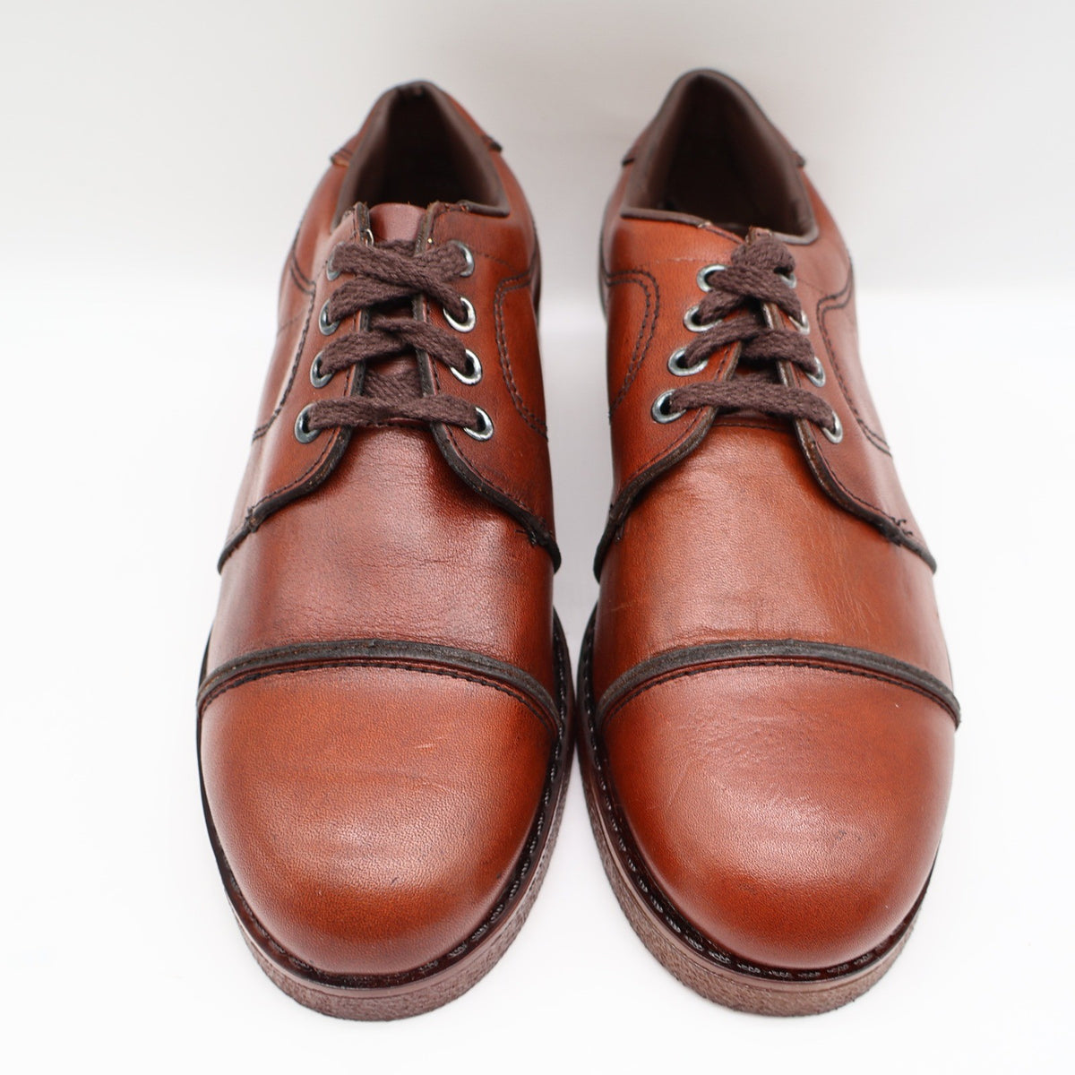 Walker Vintage Oxford Shoes Mens 6 D Brown Leather Deadstock Made in USA 2846 - take2supply
