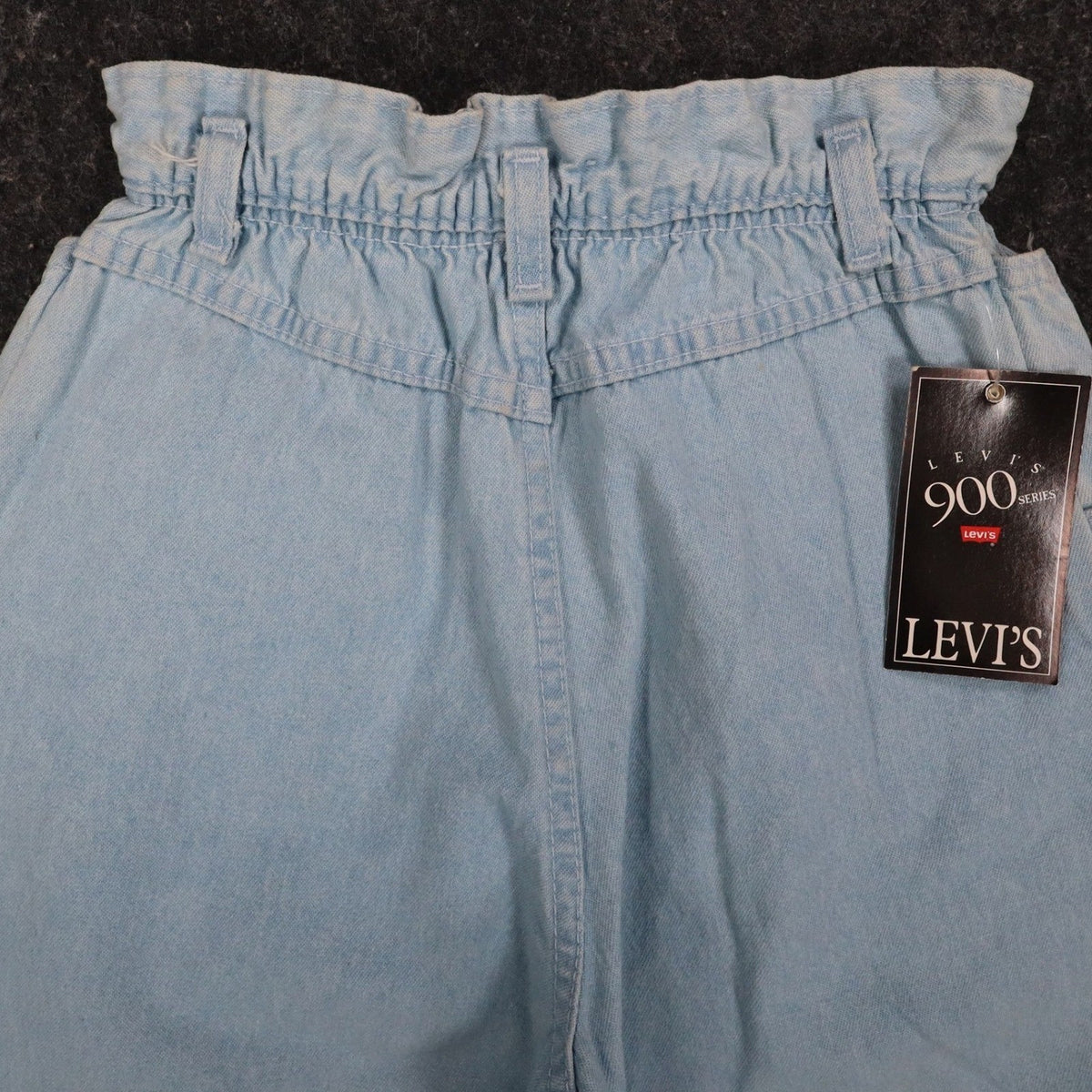 Levi's 917 Denim Shorts Girls 12 Vintage 90s Light Wash Cinch Waist Made in USA - take2supply