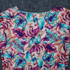 Xtrovert by Donnkenny Blouse Womens Medium Vintage 90s Rayon Tropical Floral USA - take2supply