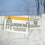Vintage London Fog Mens 32 Blue Cotton Pleated Shorts Deadstock - take2supply
