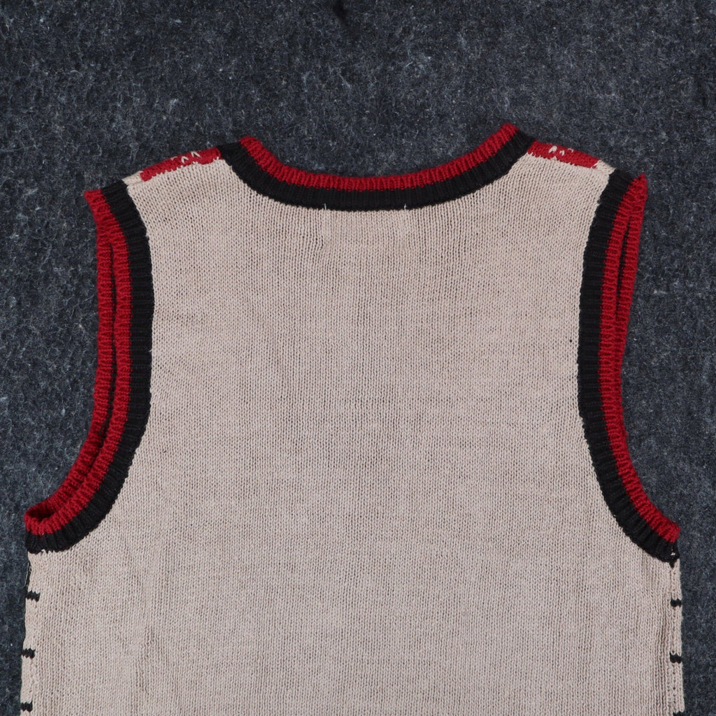 SML Sport Ltd Sweater Vest Womens M Vintage 1996 Argyle Knit Tan Red Black - take2supply