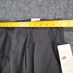 Lee Tapered Leg Pants Womens 16 L Black Smart Fabric Side Elastic Pleated C863 - take2supply