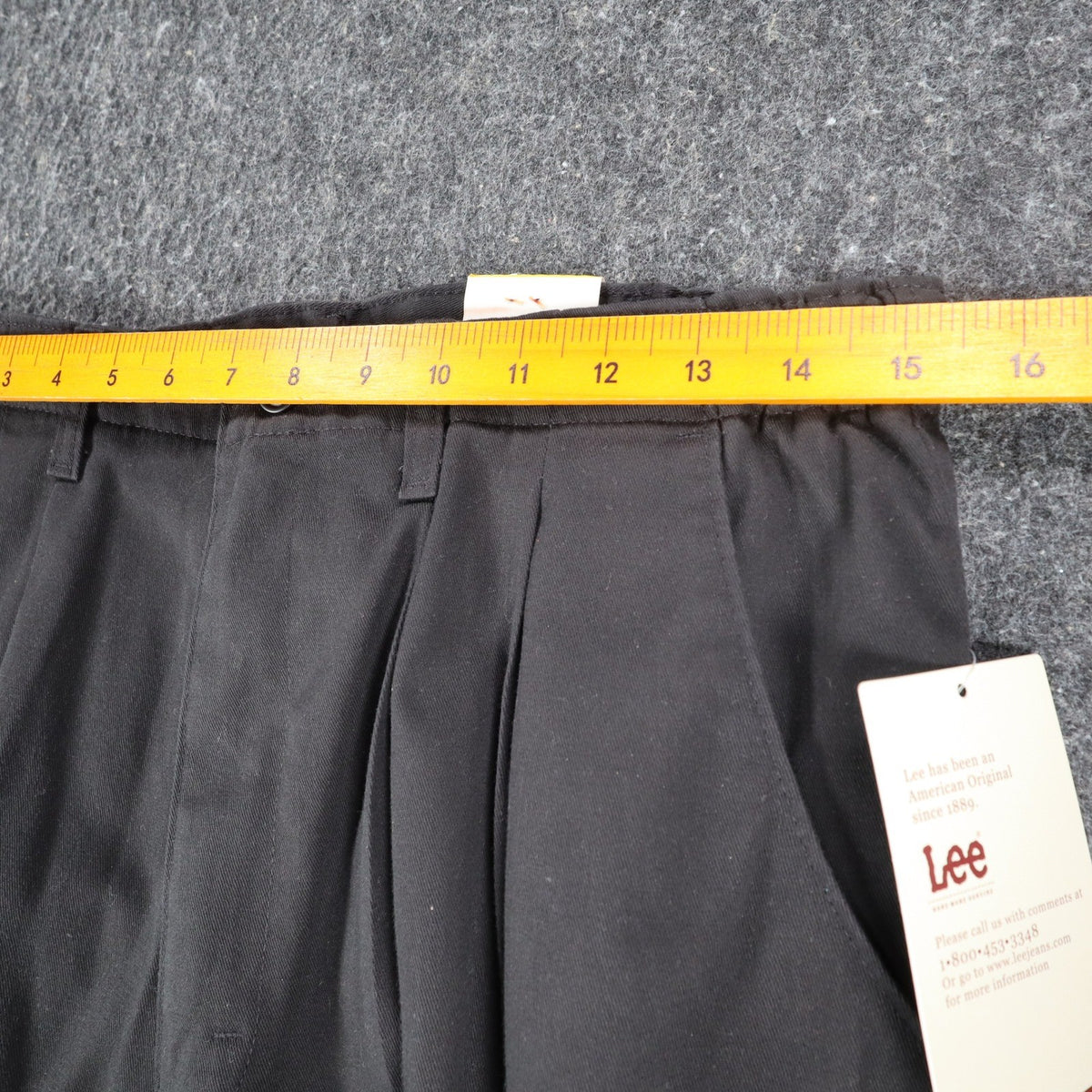 Lee Tapered Leg Pants Womens 16 L Black Smart Fabric Side Elastic Pleated C863 - take2supply