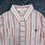 Turtle Bax Vintage 70s Striped Button Down Shirt Boys 15-16 Red White NWT - take2supply