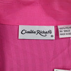 Claudia Richard Blouse Womens Small Pink Vintage 90s Roll Tab Sleeve Textured - take2supply