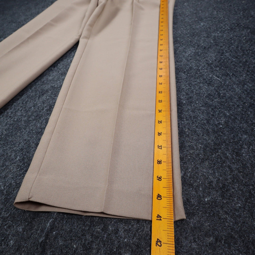 Glen Oaks Pleated Trousers Mens 33x30 Vintage 90s Tan Wool Blend Deadstock USA - take2supply