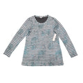 Erin London Top Womens Medium NWT Blue Grey Striped Textured Long Sleeve 78229 - take2supply
