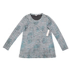 Erin London Top Womens Medium NWT Blue Grey Striped Textured Long Sleeve 78229 - take2supply