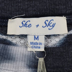 She + Sky Waffle Knit Top Medium NWT Navy White Tie Dye Thermal Raglan SS2467 - take2supply