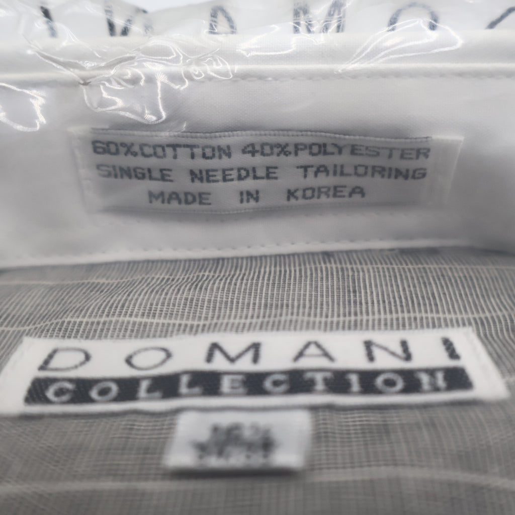 Domani Collection Dress Shirt 16.5 34/35 Gray White Collar French Cuffs New - take2supply