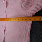 Dee Cee Striped Button Down Shirt Womens 7/8 Vintage Red White Short Sleeve USA - take2supply