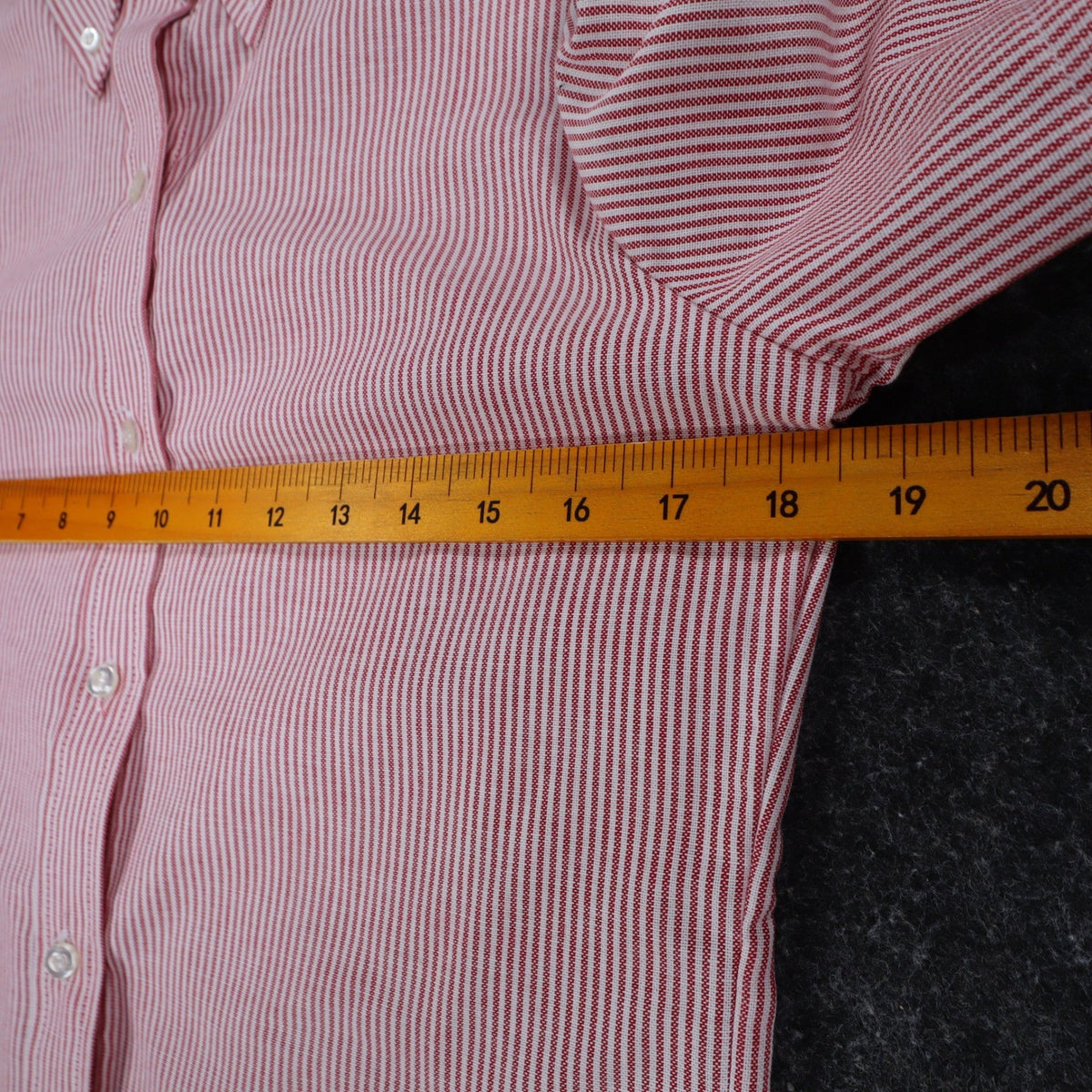 Dee Cee Striped Button Down Shirt Womens 7/8 Vintage Red White Short Sleeve USA - take2supply