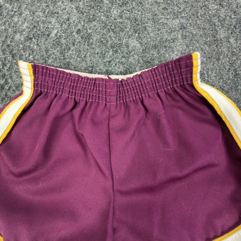 Vintage 80s Dolphin Shorts Baby 9 Months Purple Yellow White Retro Gym New - take2supply