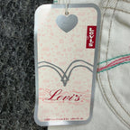 Levi's Y2K Bermuda Shorts Girls 12 White Denim NWT 2006 Retro Heart Pocket - take2supply