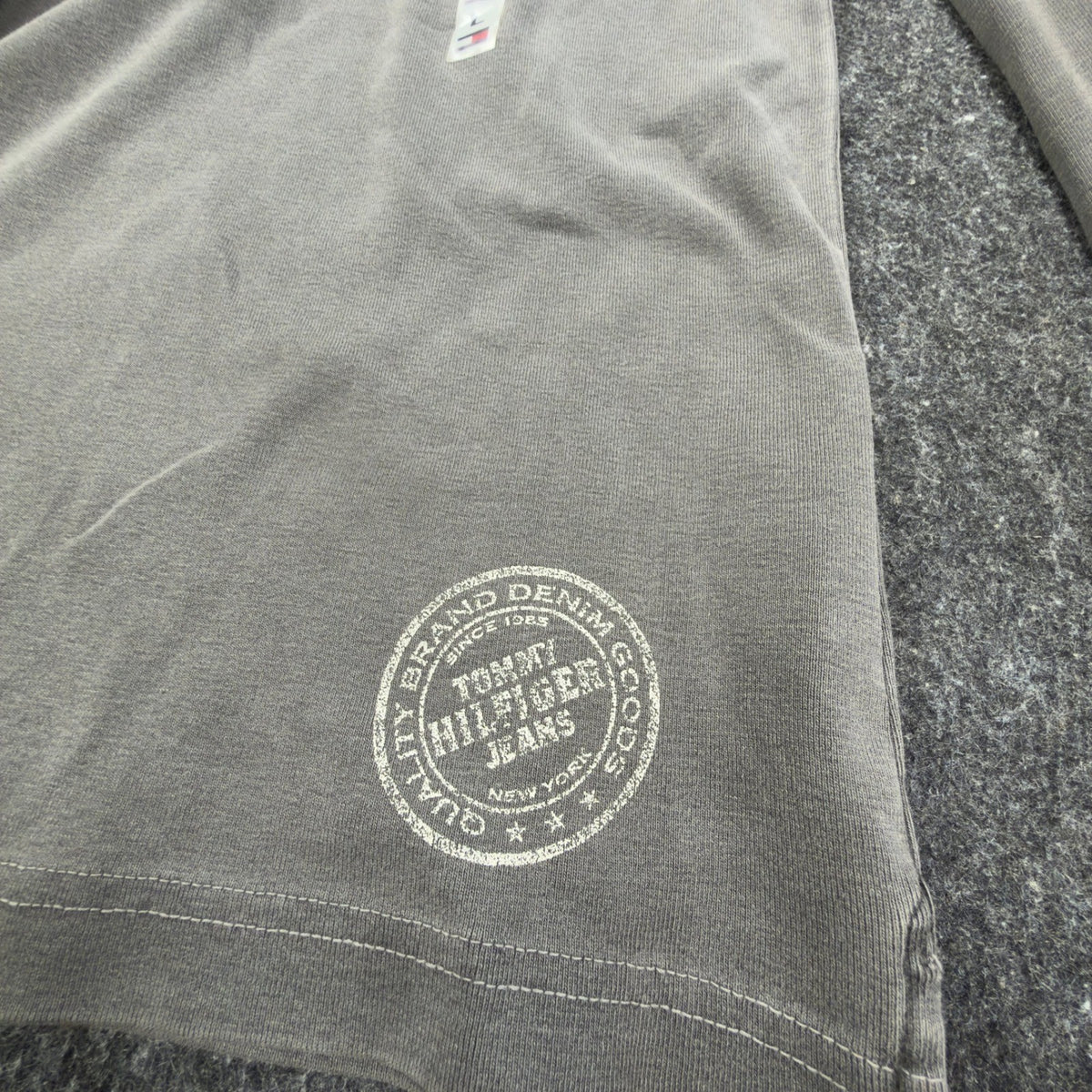 Tommy Hilfiger Y2K Henley Shirt Boy L Gray Cotton Long Sleeve NWT C467 - take2supply