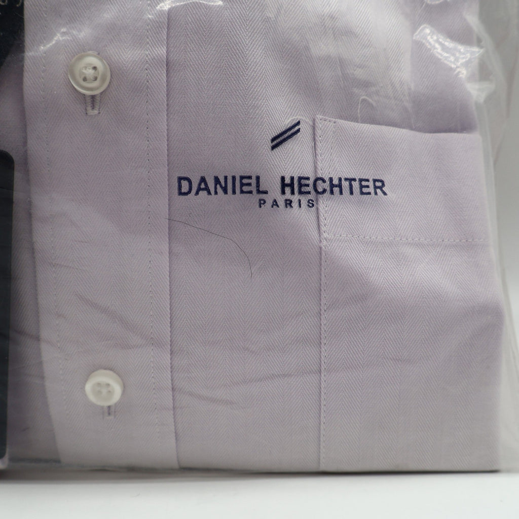 Daniel Hechter Shirt 15.5 34/35 Lilac Herringbone Non Iron Cotton New Packaged - take2supply