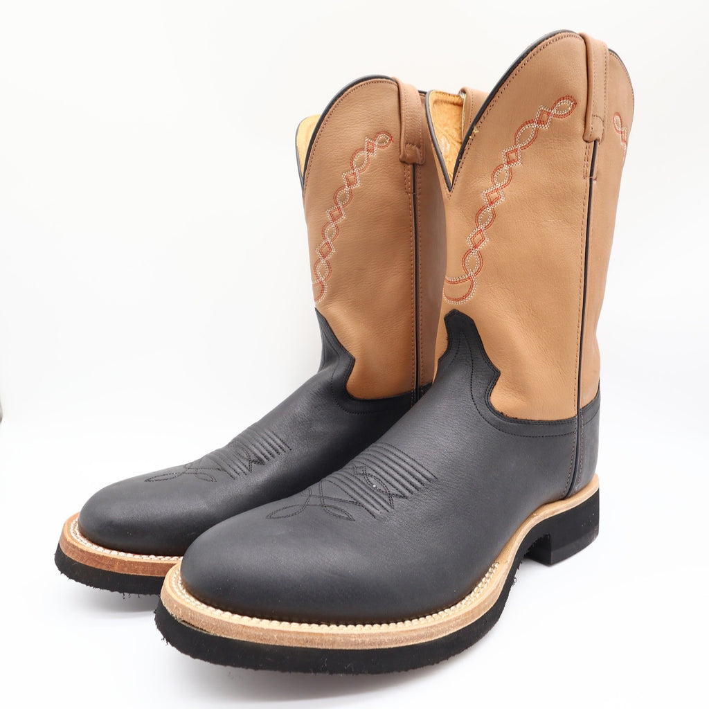 Old West 1611M Western Boots Mens 11.0 Black Tan Leather NIB - take2supply