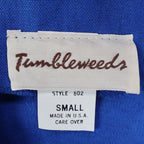 Tumbleweeds Polo Shirt Womens Small Vintage 80s Blue Cotton Blend Raglan USA - take2supply